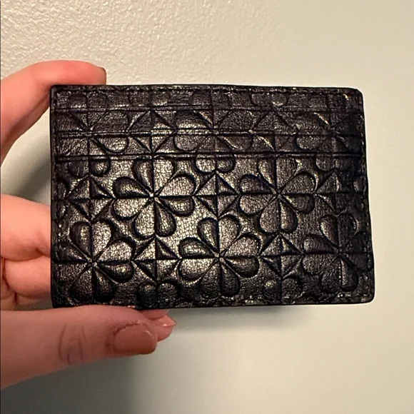 Kate Spade Black Floral Card Holder - Picture 2 of 3